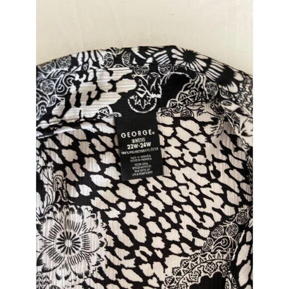 Women's GEORGE Button Front Top 2-Piece Plus Size Blouse Pretty Shirt 3X 22W - Picture 3 of 9